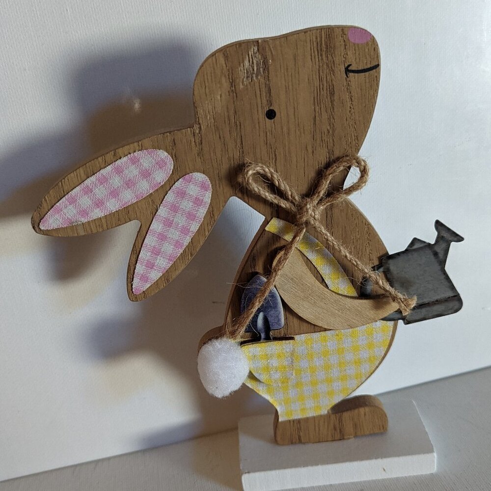 NWT Bunny Rabbit Rustic Garden Wood Farmhouse Summer Home Decor Ashland Michaels